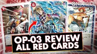 OP-03 ALL RED CARDS REVIEW! [MIGHTY ENEMY] - ONE PIECE CARD GAME
