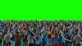 CHEERING CROWD - Green Screen + Blue Screen
