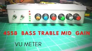 4558 IC Audio Equalizer circuit diagram💥 ⚡  / BASS TRABLE MID GAIN  CIRCUIT BORD with vu meter