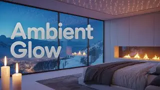 Futuristic Mountain Bedroom Ambience | Cozy Fireplace, Snowfall, Candle Flames & Gentle Music