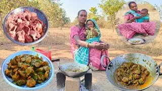 Aadiwasi Style Pot Kaleji Recipe | Village Tribal Food | Aadiwasi Cooking...