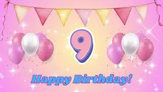 Happy 9th Birthday Backdrop Aesthetic Background