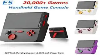 A must-have product! E5 Handheld Video Game Console 6000mAh Power Bank 5-inch IPS Screen 22W Arcad