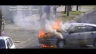 En El Talar, el Sistema Alerta Tigre Global controló un feroz incendio en un automóvil