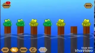 RiverCrossing IQ Logic 7 Answer 6 Frogs and 7 Pillars | Puzzle game solution