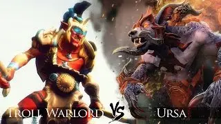 Troll Warlord vs Ursa - Right click battle - Dota 2 - Duel 1 vs 1