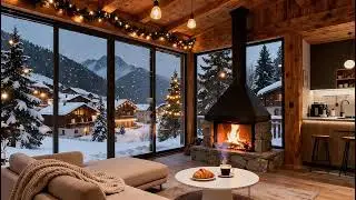 Cozy Fireplace Winter Jazz 🔥 Warm Christmas Café Ambience for Relaxation, Study & Night Focus