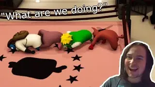 Выполнение танца «Человеческая многоножка» в фильме «Gang Beasts»