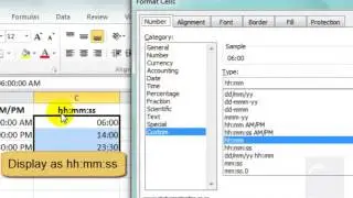 Formatting times in Microsoft Excel