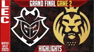 G2 vs MAD Highlights Game 2 | LEC Winter 2023 Grand Final | G2 Esports vs MAD Lions G2