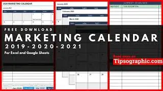 Printable 2020 Marketing Calendar Template for Excel, Free 🡆  