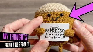 TWPER Positive Crochet Coffee Cup Review | Cute Coffee Lover Gift & Desk Decor