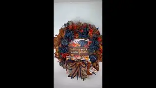 Falling Leaves and Pumpkins Please Fall Wreath