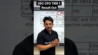 SSC CPO 2024 TIER 1 RESULT OUT #Shorts #CPO #PW