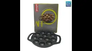 DIAMOND APPO Cast Iron Paniyarakal Pan 12 Cavity Appam Pan Takoyaki Pan Pre-Seasoned Non Stick