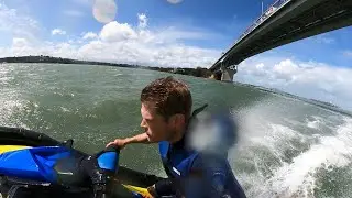 Yamaha EX with Waterman Unlimited Stability Collars - 45 knot Winds.