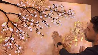 Королевский штрих: Как создать 3D золотое цветочное настенное искусство ✨
