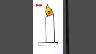 How to draw a candle light 🕯️ #candlelight #drawingtutorial #easyart #shorts #satisfying #drawing