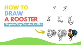 Rooster Art for Kids - Draw This Colorful Farm Bird in 8 Simple Steps