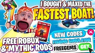 FASTEST BOAT in Fishing Simulator *Lamboat* + NEW GEM CODES, Free Robux & Rods Giveaway (Roblox)