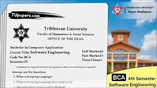 BCA 4th Semester Software Engineering Question Paper | Tribhuvan University