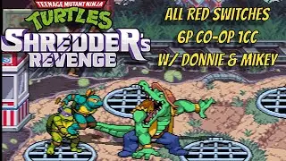 TMNT: Shredder's Revenge - All red dip switches 6P difficulty Co-op 1CC w/ Donatello & Michelangelo