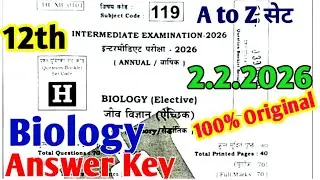 2.2.2026 12th Biology Set H Answer Key, Class 12th Biology Set H Answer Key 2026