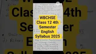 wbchse Class 12 4th semester English syllabus 2025😱#shorts #trendingshorts #ytshorts #viral shorts