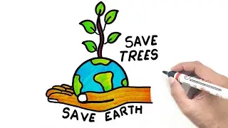 Save Tree Save Earth Poster | Save Tree Save Earth Drawing | YoKidz Drawing | YoKidz Channel