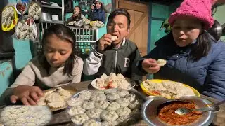First Time Aalu Ko Momo Mukbang Jaro Mo Tato Tato Wow ​⁠@Gawleyzindagi