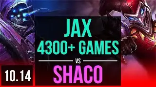 JAX vs SHACO (TOP) | 7.5M mastery points, 4300+ games | KR Diamond | v10.14