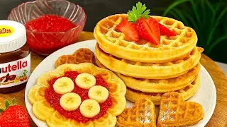 Waffles with Nutella Banana & Strawberry | Easy Breakfast Idea check daily cooking 