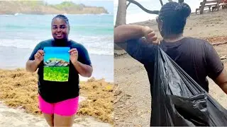 CABIER BEACH CLEAN UP + PAINTING🎨| I LIVE WHERE YOU VACAY🇬🇩