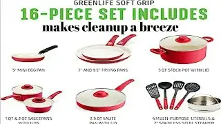 NonstickCookware Set|HealthyCeramic16 Piece#kitchenutensil