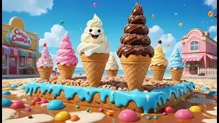 The Ice Cream Bridge Melts Away | Sweet Ice Cream Song | Fun Dessert Adventure for Kids