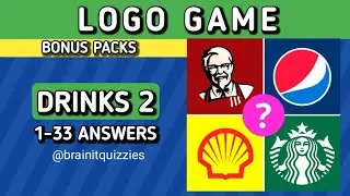 Logo Game, Bonus packs || Drinks 2 answers. @brainitquizzes #logogame