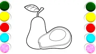 Easy avocado & more fruits drawing,coloring | How to draw fruits for kids & toddlers | #fruits