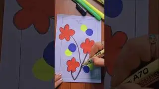 Eye-catching simple art💫 #art #drawing #painting #easyart #flowerart #shorts