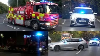 Fire trucks respond to an industrial fire during the heatwave 🔥