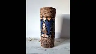 Marian Zawadzki for Tilgmans Keramik, Signed 1966 Swedish Mid Modern Sgraffito Sculptural Vase, Rare