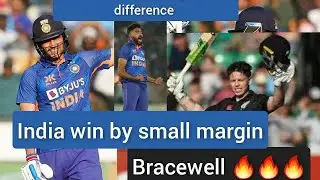 india vs newzealand first odi last over thriller, Michael Bracewell inning, muhammadsiraj 4 wicket