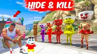 GTA 5 Bangla: Franklin Shinchan Playing HIDE & KILL with EVIL Ballerina Cappuchina! GTA V Bangla