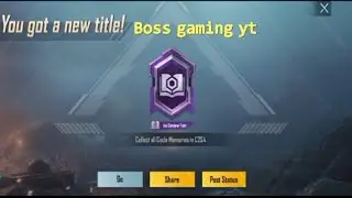 Pubg Mobile free parmnant tilte C2S4(collect of cycle memories) | boss gaming yt