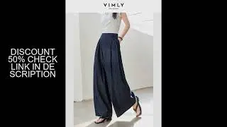 VIMLY Women's Washed Jeans Baggy Skirt Pants Ladies 2025 Spring Summer Casual High Waist Vintage Den