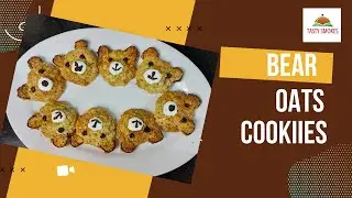 Bear Shaped Oats Biscuits/ Easy Biscuits Recipe for Kids
