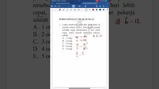 SOAL SKD TIU CPNS, PERBANDINGAN TIDAK SENILAI ANTARA PEKERJA DAN HARI