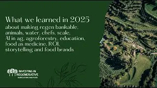 What 2025 taught us about making regen bankable, animals, water, chefs, scale, Al, agroforestry