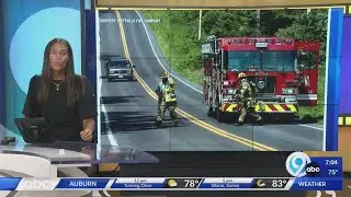 Crews battle utility pole fire in Skaneateles