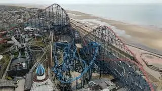 Blackpool Pleasure beach 2020 closed to covid 19 by drone.