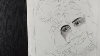 How to draw portrait ✨//part 1 ..... //Krishnan portrait @BushraArtist88 #drawing #art 